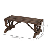 Fir Wood 2 Seater Garden Bench With Wheel-Shaped Legs - Velmora