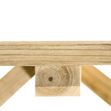 Fir Wood 2 Seater Garden Bench With Wheel-Shaped Legs - Velmora