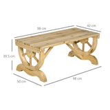 Fir Wood 2 Seater Garden Bench With Wheel-Shaped Legs - Velmora