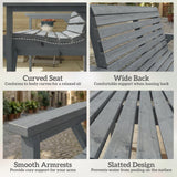 Fir Wood 2 Seater Garden Bench With Armrest and Backrest - Velmora