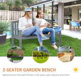 Fir Wood 2 Seater Garden Bench With Armrest - Velmora