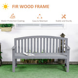 Fir Wood 2 Seater Garden Bench With Armrest - Velmora