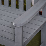 Fir Wood 2 Seater Garden Bench With Armrest - Velmora