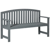 Fir Wood 2 Seater Garden Bench With Armrest - Velmora