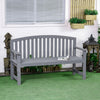 Fir Wood 2 Seater Garden Bench With Armrest - Velmora