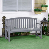 Fir Wood 2 Seater Garden Bench With Armrest - Velmora