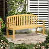 Fir Wood 2 Seater Garden Bench With Armrest - Velmora