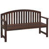Fir Wood 2 Seater Garden Bench With Armrest - Velmora