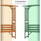 Fir Wood 2 Seater Garden Bench With Garden Arbour - Velmora