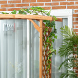 Fir Wood 2 Seater Garden Bench With Garden Arbour - Velmora