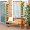Fir Wood 2 Seater Garden Bench With Garden Arbour - Velmora