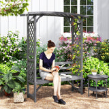 Fir Wood 2 Seater Garden Bench With Garden Arbour - Velmora