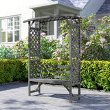 Fir Wood 2 Seater Garden Bench With Garden Arbour - Velmora