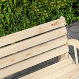Fir Wood 2 Seater Garden Bench With Wooden Cart Wagon Wheel - Velmora