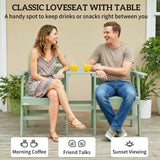 Fir Wood 2 Seater Garden Bench Loveseat - Velmora