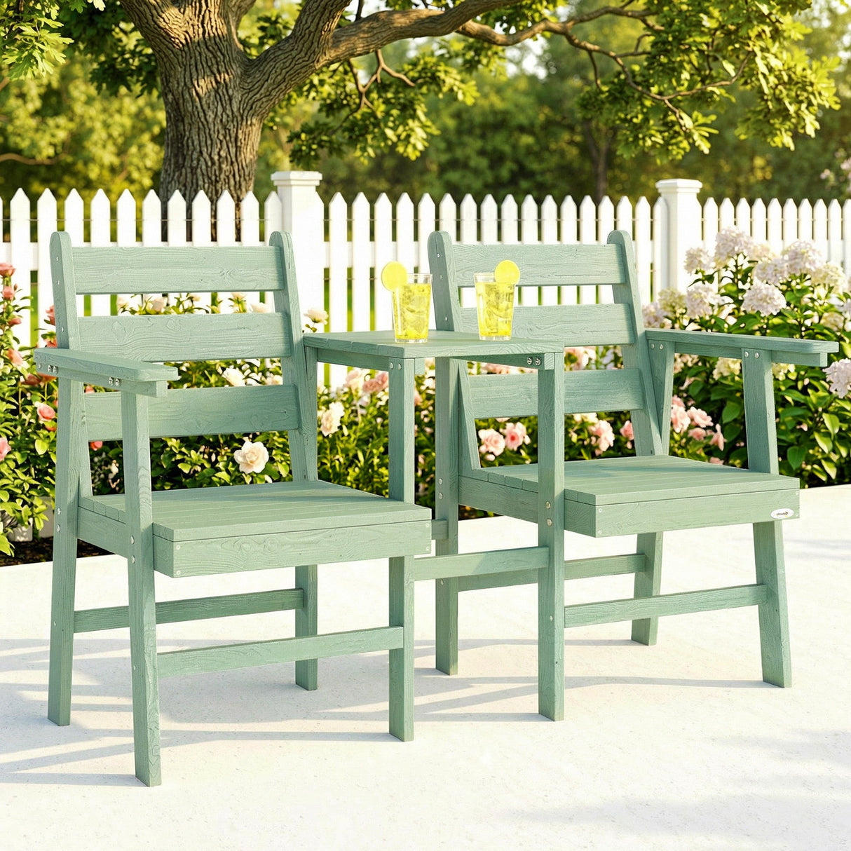 Fir Wood 2 Seater Garden Bench Loveseat - Velmora