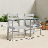 Fir Wood 2 Seater Garden Bench Loveseat - Velmora