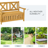Fir Wood 2 Seater Garden Storage Bench for Patio - Velmora