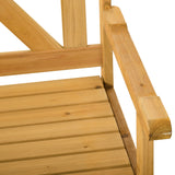 Fir Wood 2 Seater Garden Storage Bench for Patio - Velmora