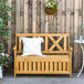 Fir Wood 2 Seater Garden Storage Bench for Patio - Velmora