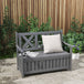 Fir Wood 2 Seater Garden Storage Bench for Patio - Velmora