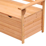 Fir Wood 2 Seater Garden Storage Bench - Velmora