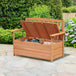 Fir Wood 2 Seater Garden Storage Bench - Velmora