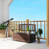 Fir Wood 2 Seater Garden Storage Bench - Velmora