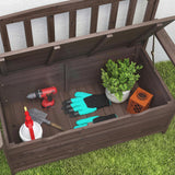 Fir Wood 2 Seater Garden Storage Bench - Velmora