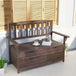 Fir Wood 2 Seater Garden Storage Bench - Velmora
