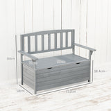 Fir Wood 2 Seater Garden Storage Bench - Velmora