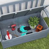 Fir Wood 2 Seater Garden Storage Bench - Velmora