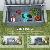 Fir Wood 2 Seater Garden Storage Bench - Velmora