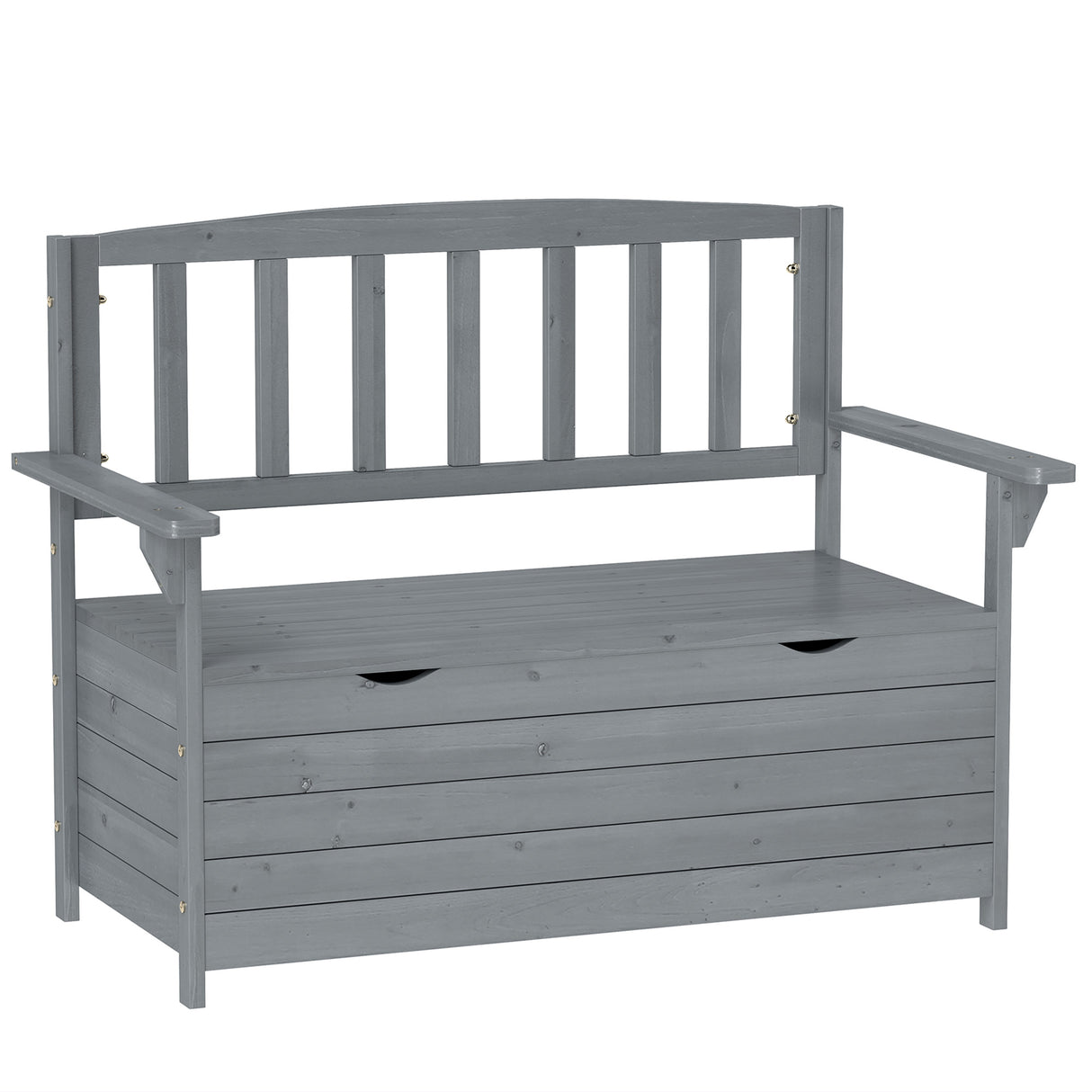 Fir Wood 2 Seater Garden Storage Bench - Velmora