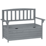 Fir Wood 2 Seater Garden Storage Bench - Velmora