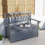 Fir Wood 2 Seater Garden Storage Bench - Velmora