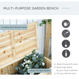 Fir Wood 2 Seater Outdoor Garden Storage Bench - Velmora