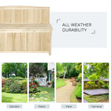 Fir Wood 2 Seater Outdoor Garden Storage Bench - Velmora