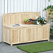 Fir Wood 2 Seater Outdoor Garden Storage Bench - Velmora