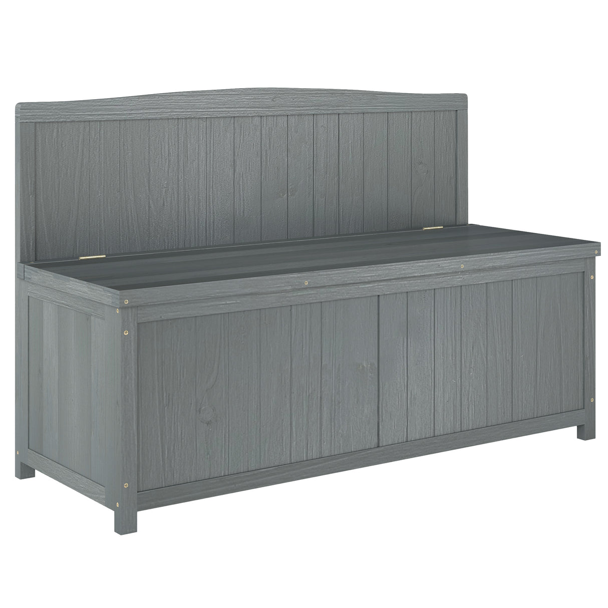 Fir Wood 2 Seater Outdoor Garden Storage Bench - Velmora