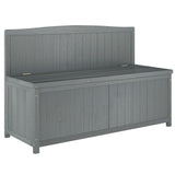 Fir Wood 2 Seater Outdoor Garden Storage Bench - Velmora