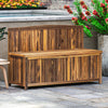 Fir Wood 2 Seater Outdoor Garden Storage Bench - Velmora