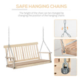Fir Wood 2 Seater Garden Swing Chair Bench - Velmora