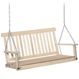 Fir Wood 2 Seater Garden Swing Chair Bench - Velmora