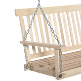 Fir Wood 2 Seater Garden Swing Chair Bench - Velmora