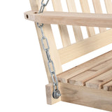 Fir Wood 2 Seater Garden Swing Chair Bench - Velmora