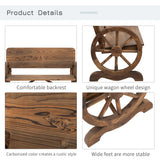 Fir Wood 2 Seater Outdoor Garden Wagon Wheel Bench - Velmora