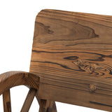 Fir Wood 2 Seater Outdoor Garden Wagon Wheel Bench - Velmora