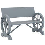 Fir Wood 2 Seater Outdoor Garden Wagon Wheel Bench - Velmora