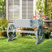 Fir Wood 2 Seater Outdoor Garden Wagon Wheel Bench - Velmora